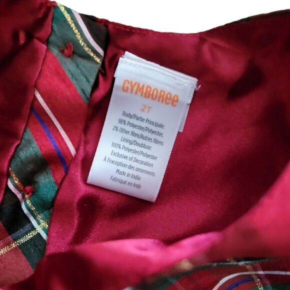Gymboree Girls Tartan Plaid Dress - Picture Perfect - Salsa - Picture 8 of 9